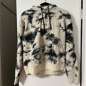 Zine cream and black tie dye hoodie